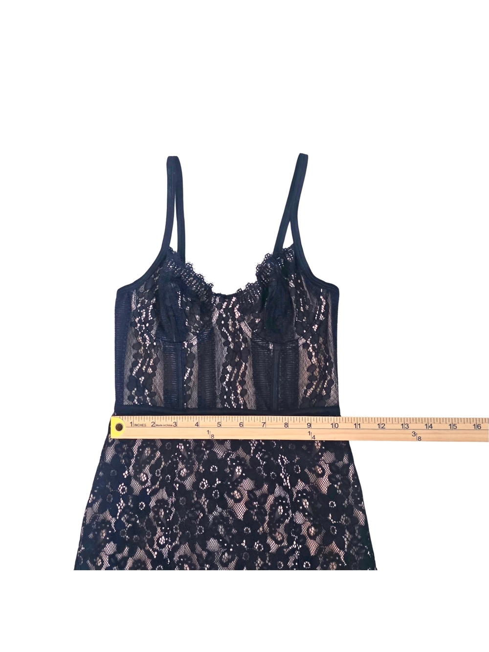 Urban Outfitters Layla Lace Corset Mini Dress XS Black Coquette Goth - Picture 9 of 15
